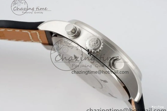 MIROTIME 0319 Bright Pilot Chrono SS AZF 1:1 Best Edition Green Dial on Brown Leather Strap A 7059